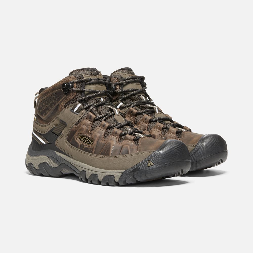 Bottes de Randonnée Keen Homme Noir Marron | Targhee Iii Waterproof Mid Wide | BIMKQ-9138